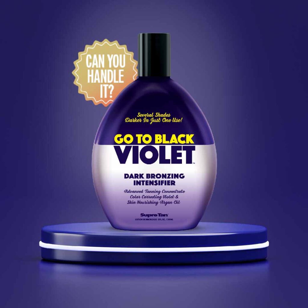 Shine tanning salons go to black violet product